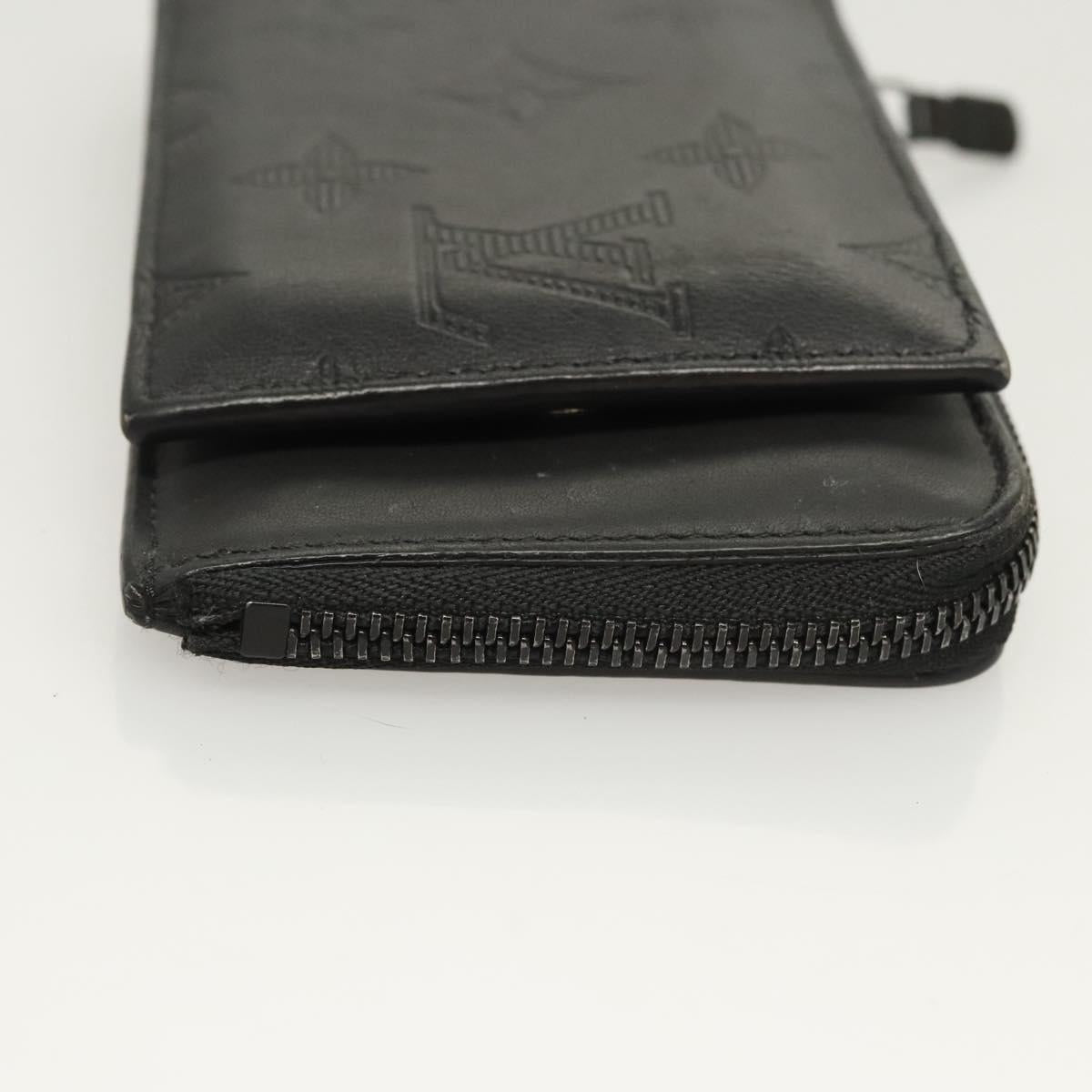 LOUIS VUITTON Monogram Shadow Hybrid Wallet Black M81526 LV Auth BA1929