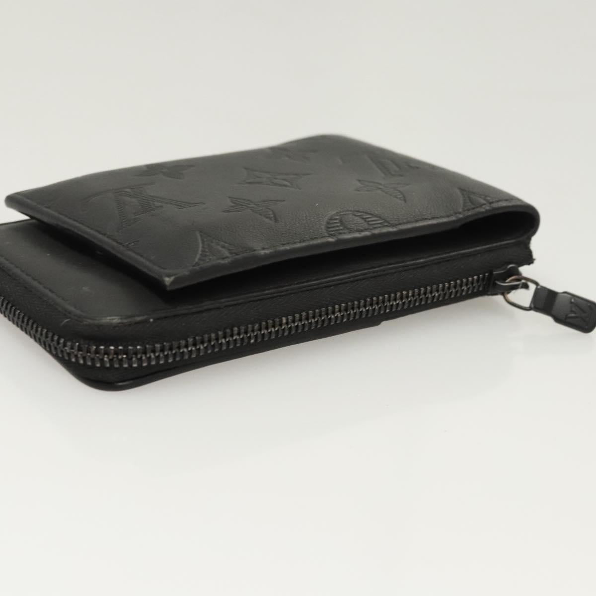 LOUIS VUITTON Monogram Shadow Hybrid Wallet Black M81526 LV Auth BA1929