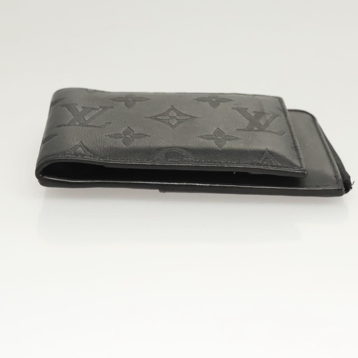 LOUIS VUITTON Monogram Shadow Hybrid Wallet Black M81526 LV Auth BA1929