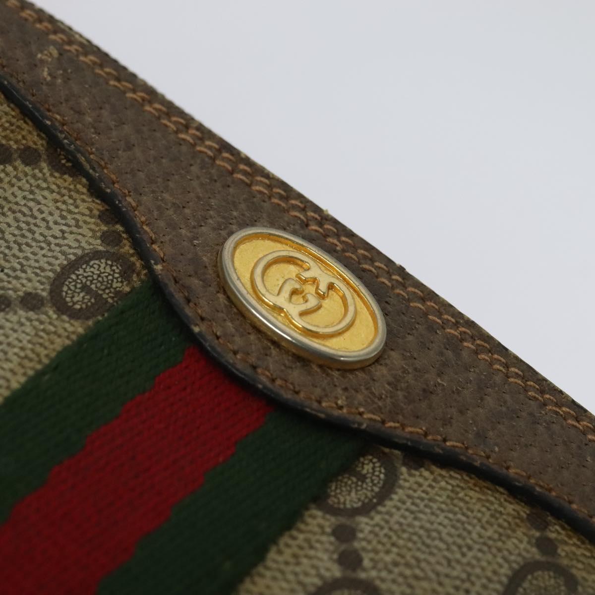 GUCCI GG Supreme Web Sherry Line Shoulder Bag PVC Beige 89 02 018 Auth BA1933
