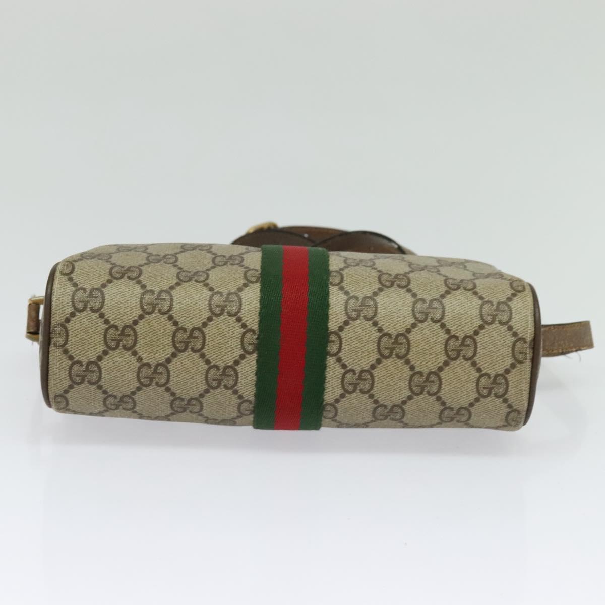 GUCCI GG Supreme Web Sherry Line Shoulder Bag PVC Beige 89 02 018 Auth BA1933