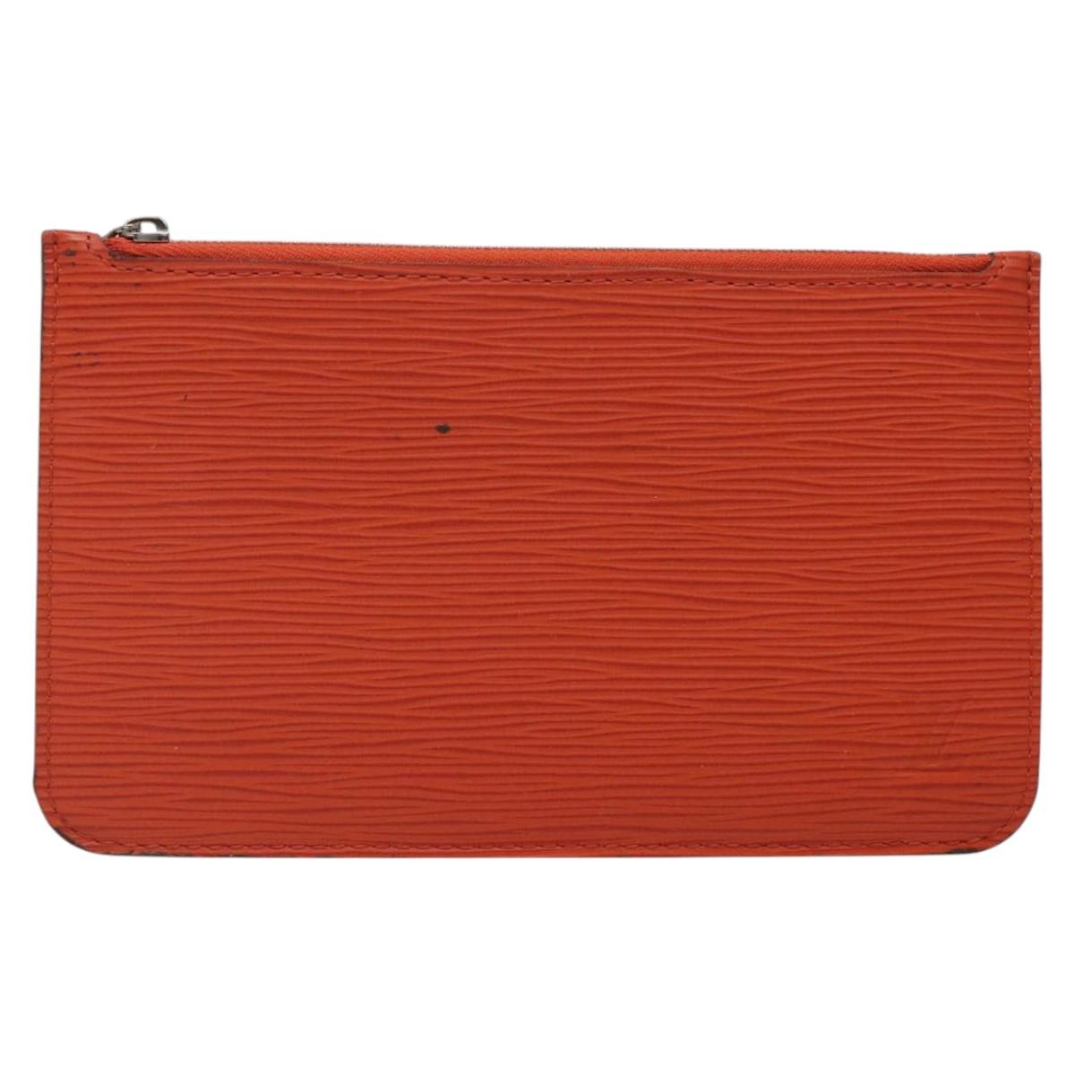 LOUIS VUITTON Epi Neverfull PM Pouch Orange LV Auth BA1936