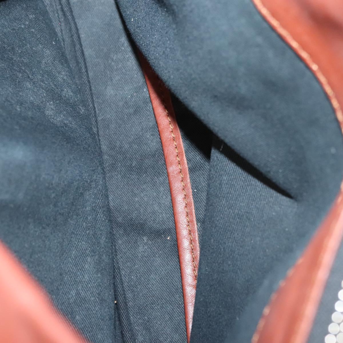 Chloe Betty Hand Bag Leather Brown Silver gold Auth BA1940