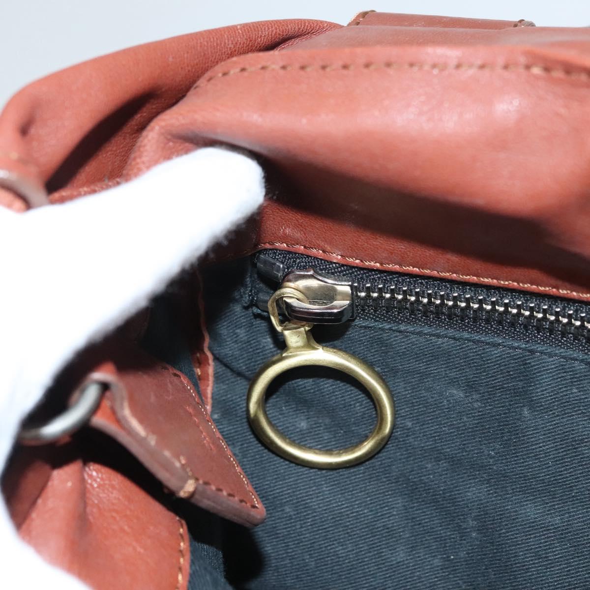 Chloe Betty Hand Bag Leather Brown Silver gold Auth BA1940