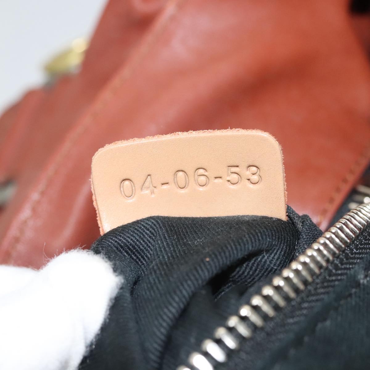 Chloe Betty Hand Bag Leather Brown Silver gold Auth BA1940