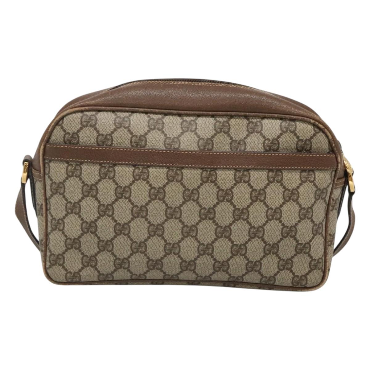 GUCCI GG Supreme Shoulder Bag PVC Beige Gold 001 56 0942 Auth BA1941