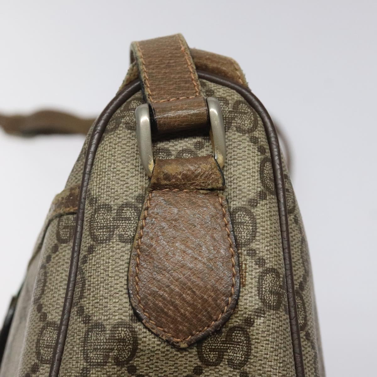 GUCCI GG Supreme Web Sherry Line Shoulder Bag PVC Beige 89 02 032 Auth BA1944