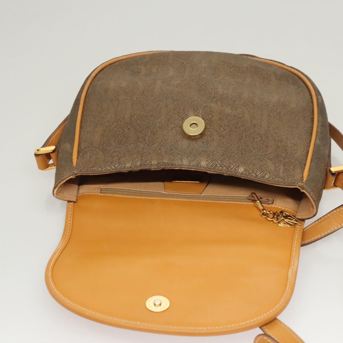 GUCCI Shoulder Bag Canvas Leather Beige 007 261 0074 Auth BA1953
