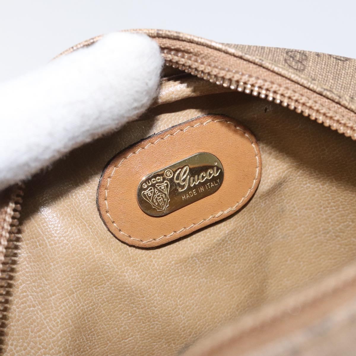 GUCCI Micro GG Supreme Shoulder Bag PVC Beige Auth BA1956