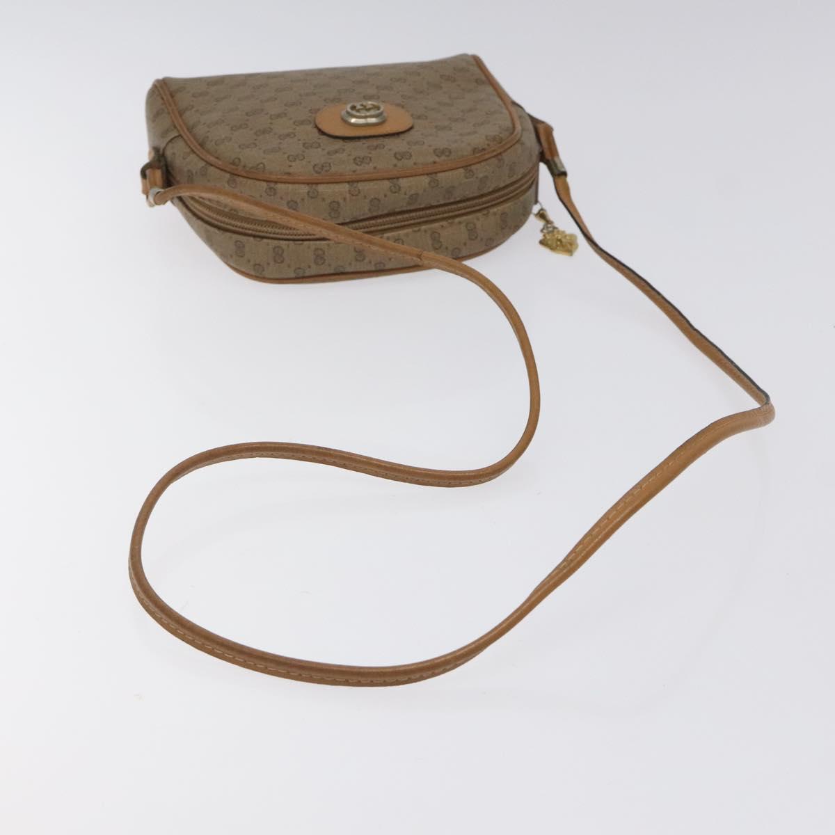 GUCCI Micro GG Supreme Shoulder Bag PVC Beige Auth BA1956