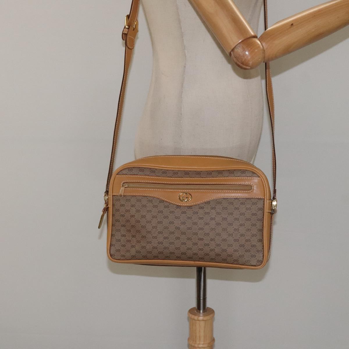 GUCCI Micro GG Supreme Shoulder Bag PVC Beige Gold 001 067 1281 Auth BA1957