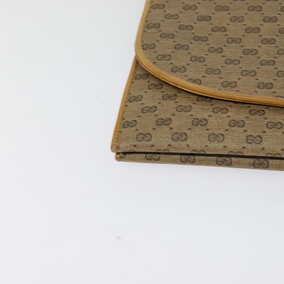 GUCCI Micro GG Supreme Shoulder Bag PVC Beige Gold Auth BA1958