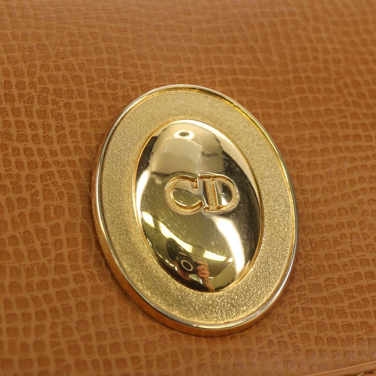 Christian Dior Shoulder Bag Leather Beige Auth BA196