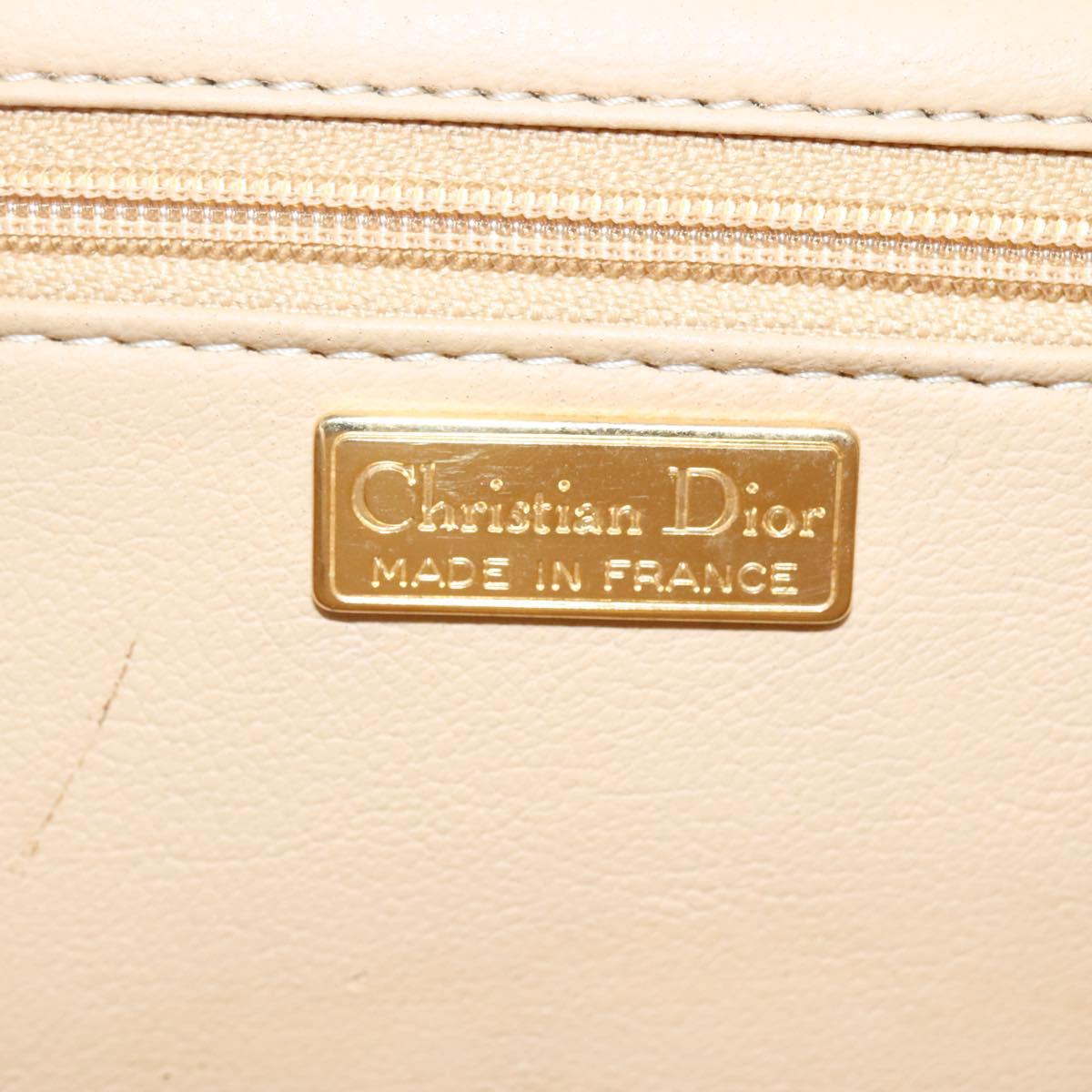 Christian Dior Shoulder Bag Leather Beige Auth BA196