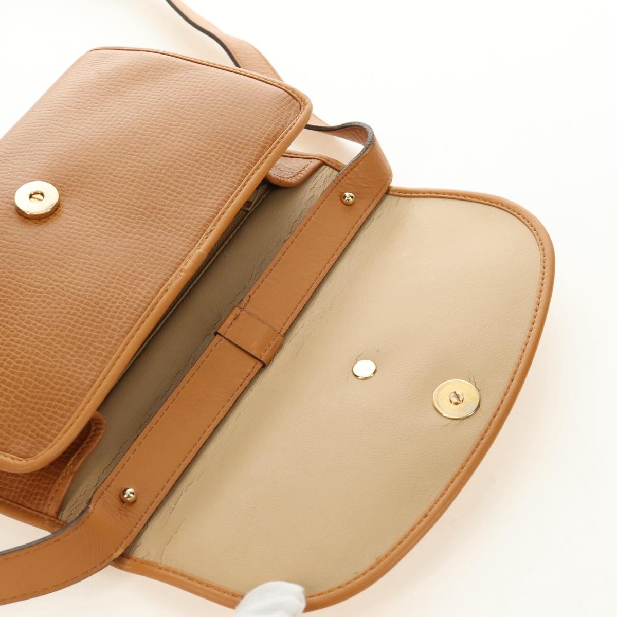 Christian Dior Shoulder Bag Leather Beige Auth BA196