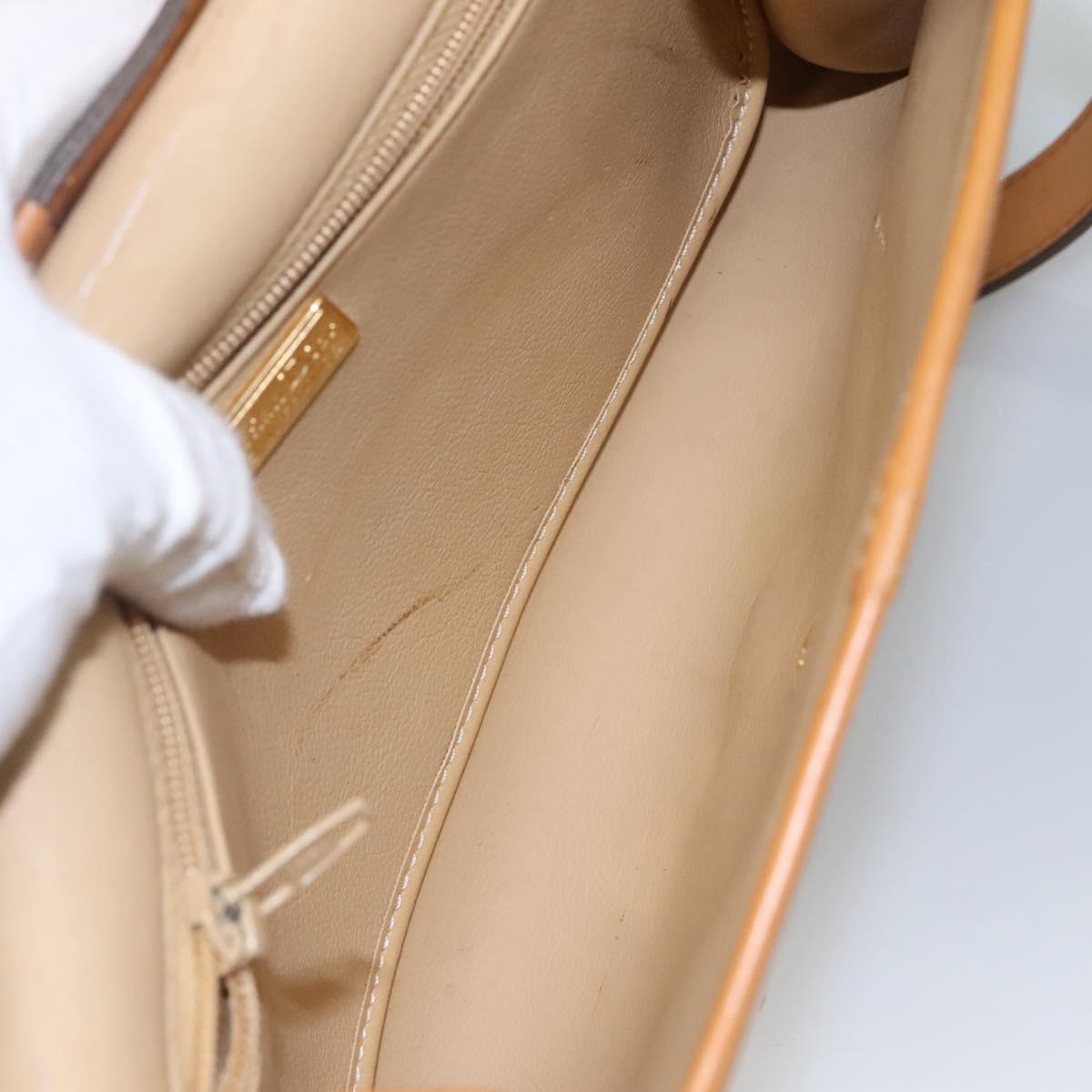 Christian Dior Shoulder Bag Leather Beige Auth BA196