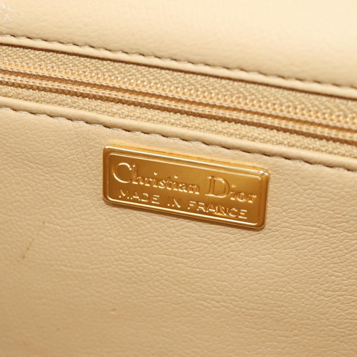 Christian Dior Shoulder Bag Leather Beige Auth BA196