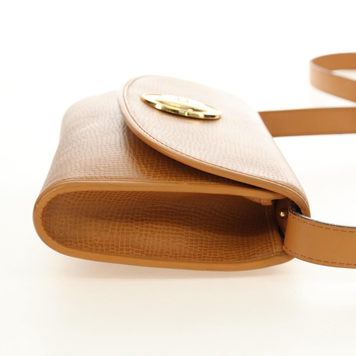 Christian Dior Shoulder Bag Leather Beige Auth BA196