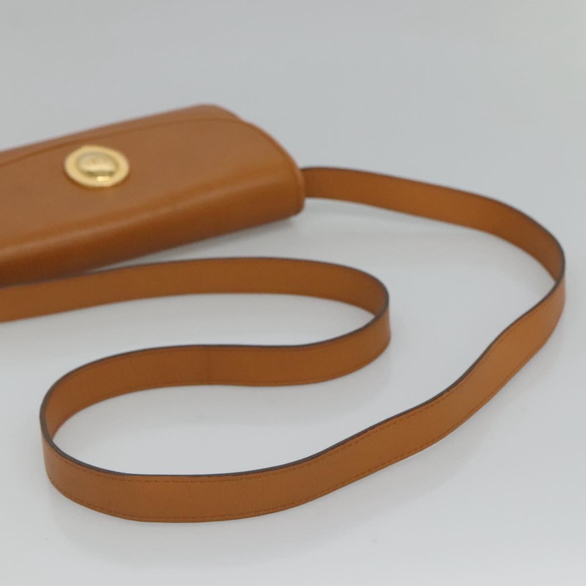 Christian Dior Shoulder Bag Leather Beige Auth BA196