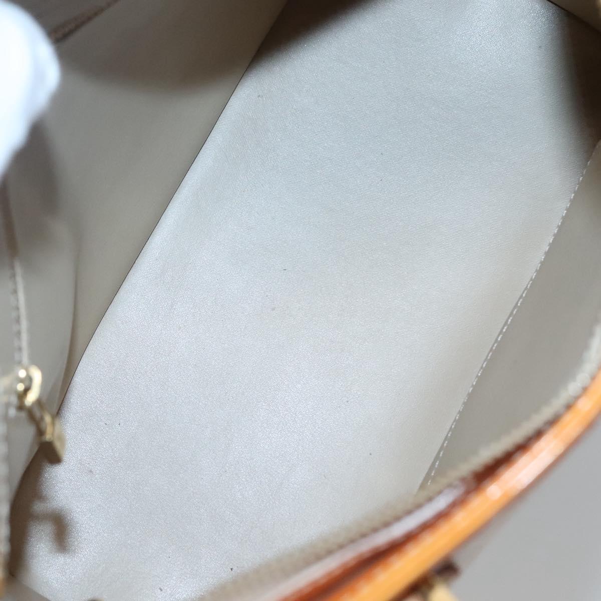 LOUIS VUITTON Monogram Vernis Houston Hand Bag Beige M91004 LV Auth BA1969