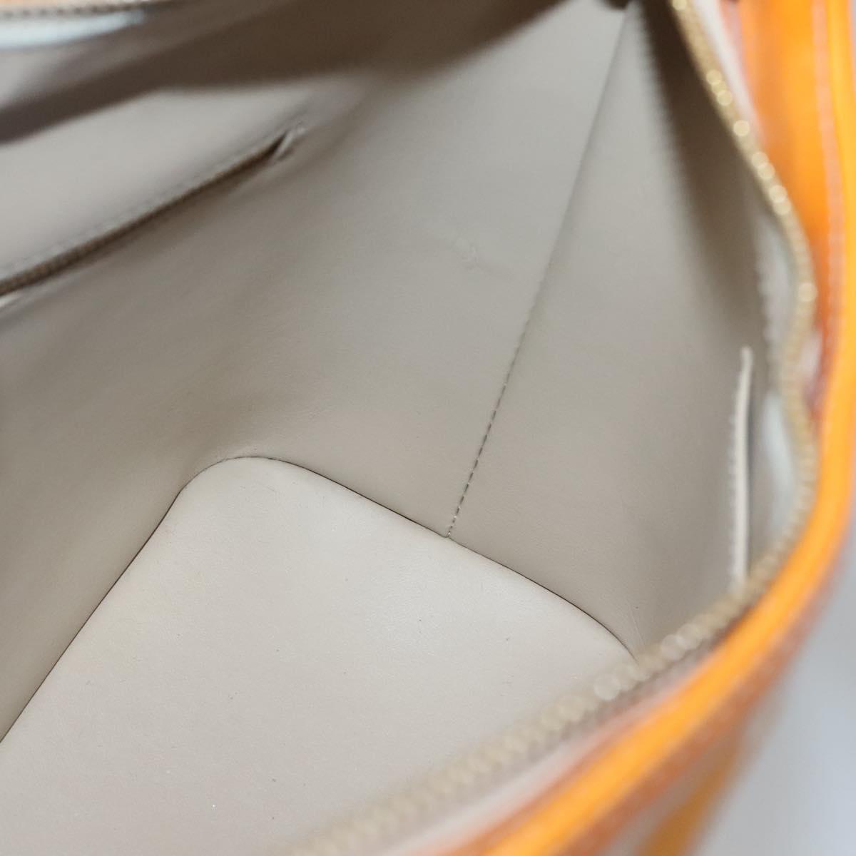 LOUIS VUITTON Monogram Vernis Houston Hand Bag Beige M91004 LV Auth BA1969