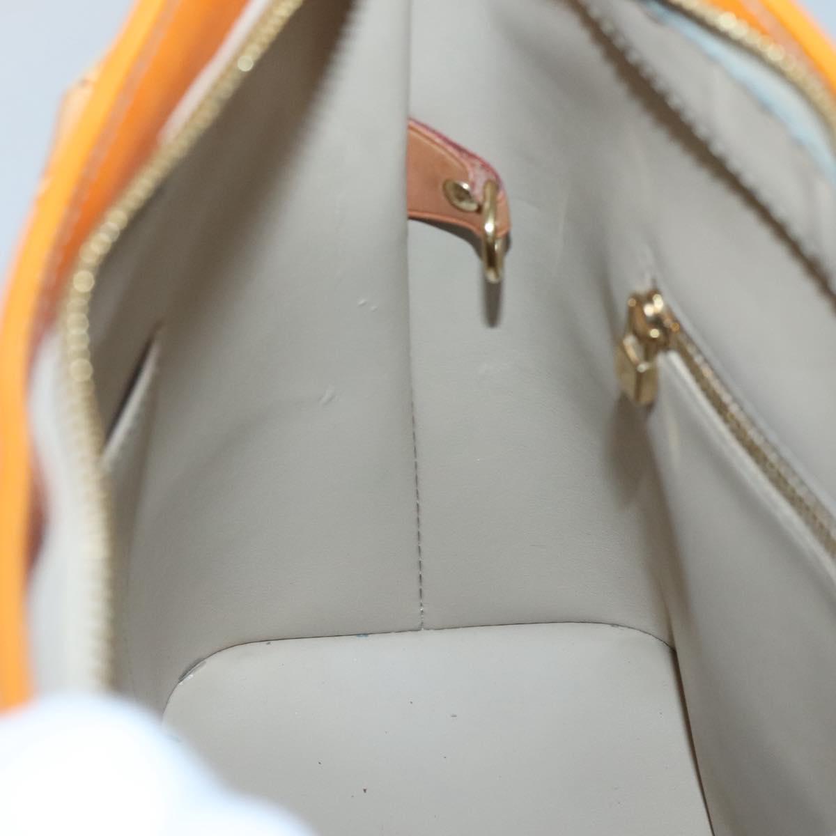 LOUIS VUITTON Monogram Vernis Houston Hand Bag Beige M91004 LV Auth BA1969