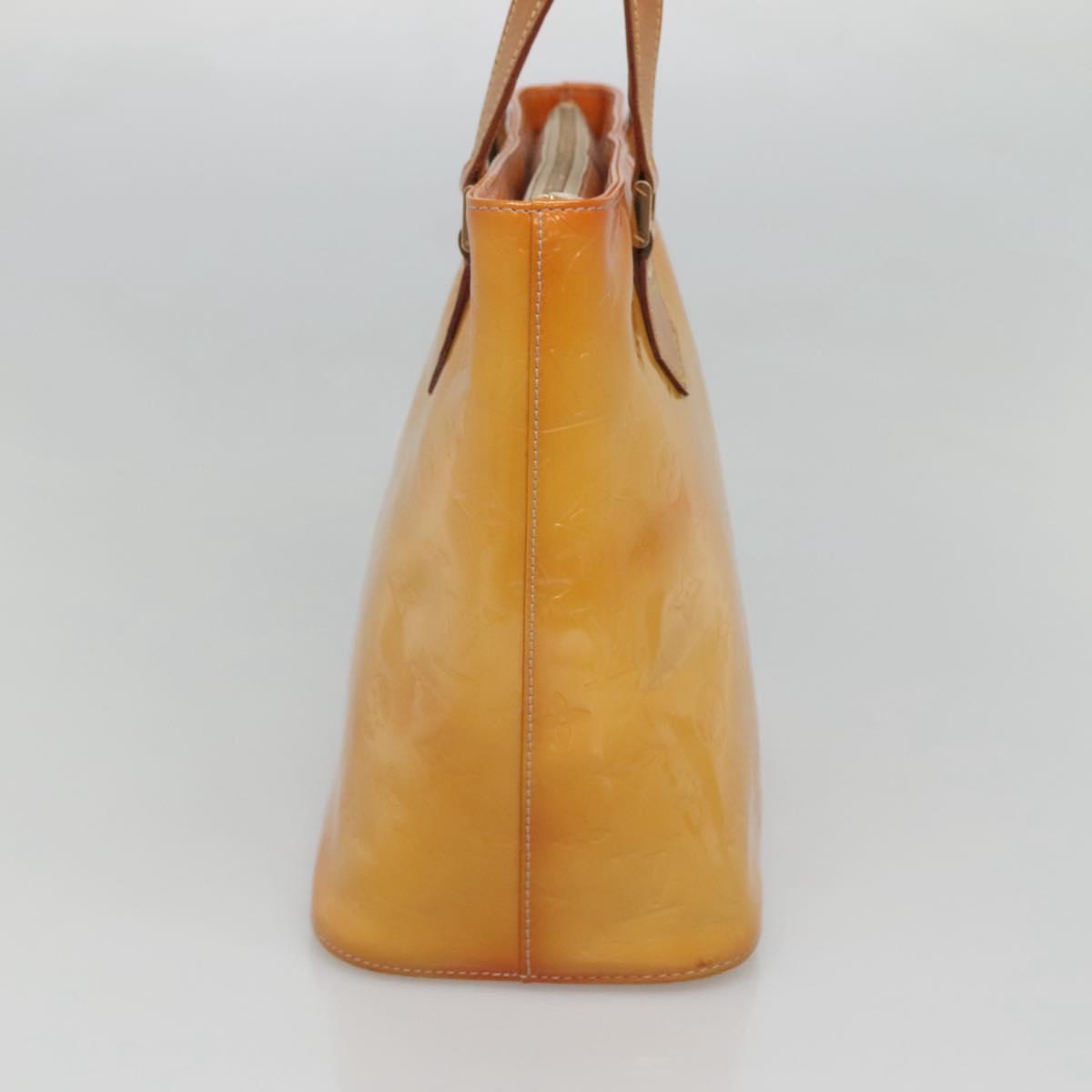 LOUIS VUITTON Monogram Vernis Houston Hand Bag Beige M91004 LV Auth BA1969