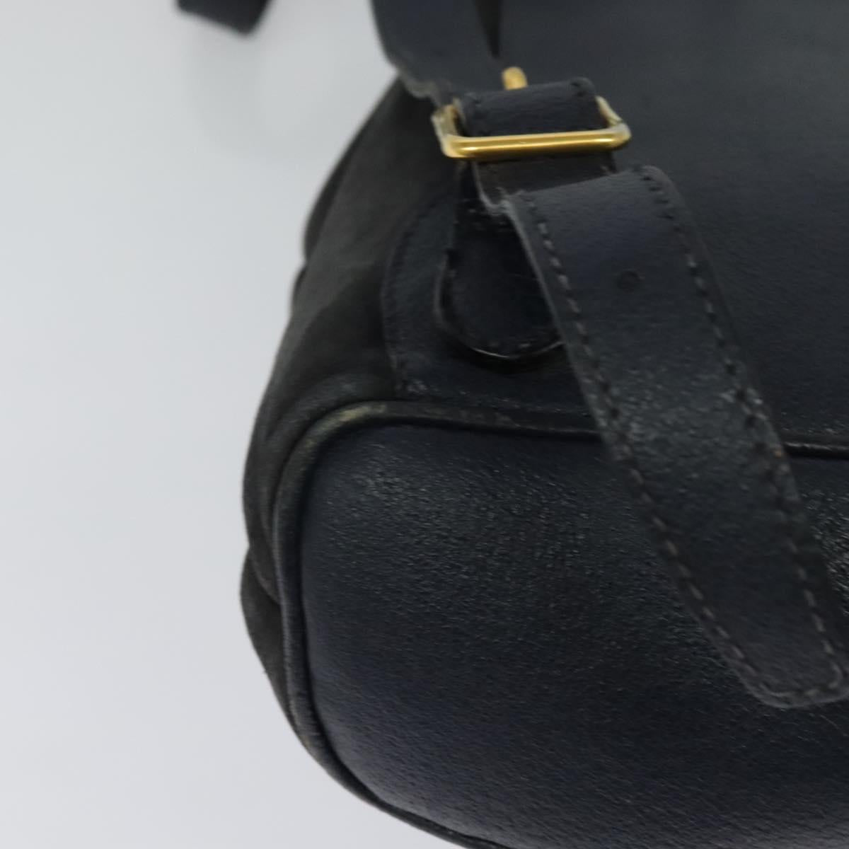 GUCCI Bamboo Backpack Suede Leather Navy Gold 003 1956 0030 Auth BA1984