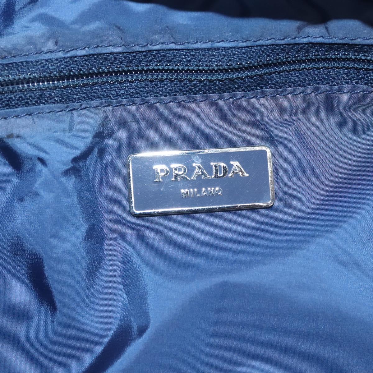 PRADA Tote Bag Nylon Light Blue Silver Auth BA1993