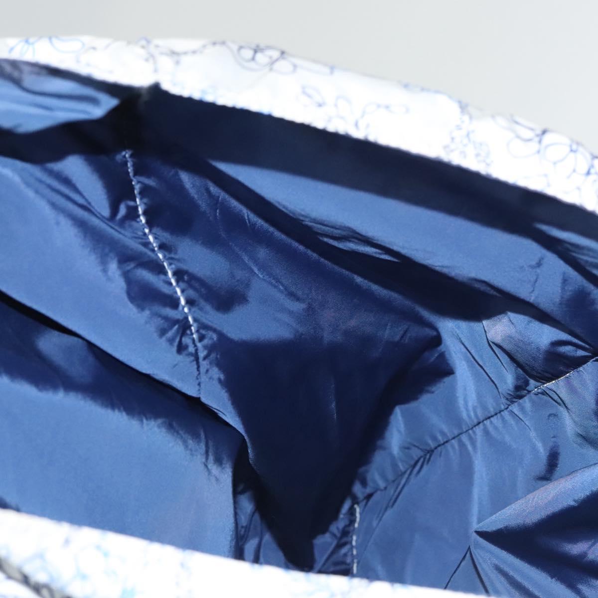 PRADA Tote Bag Nylon Light Blue Silver Auth BA1993