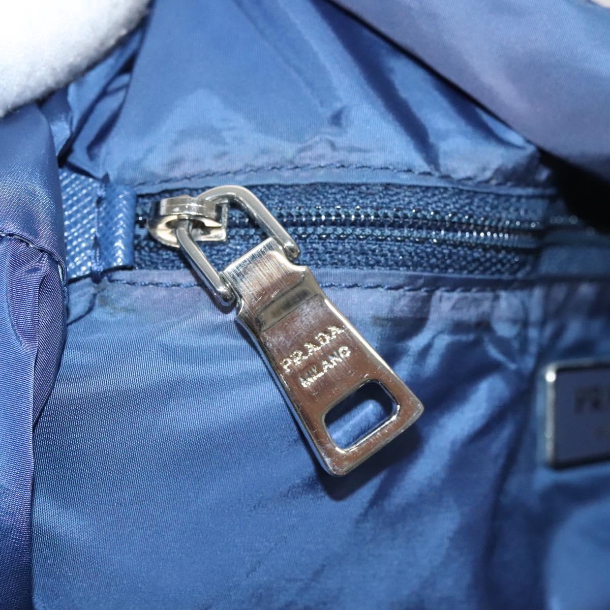 PRADA Tote Bag Nylon Light Blue Silver Auth BA1993