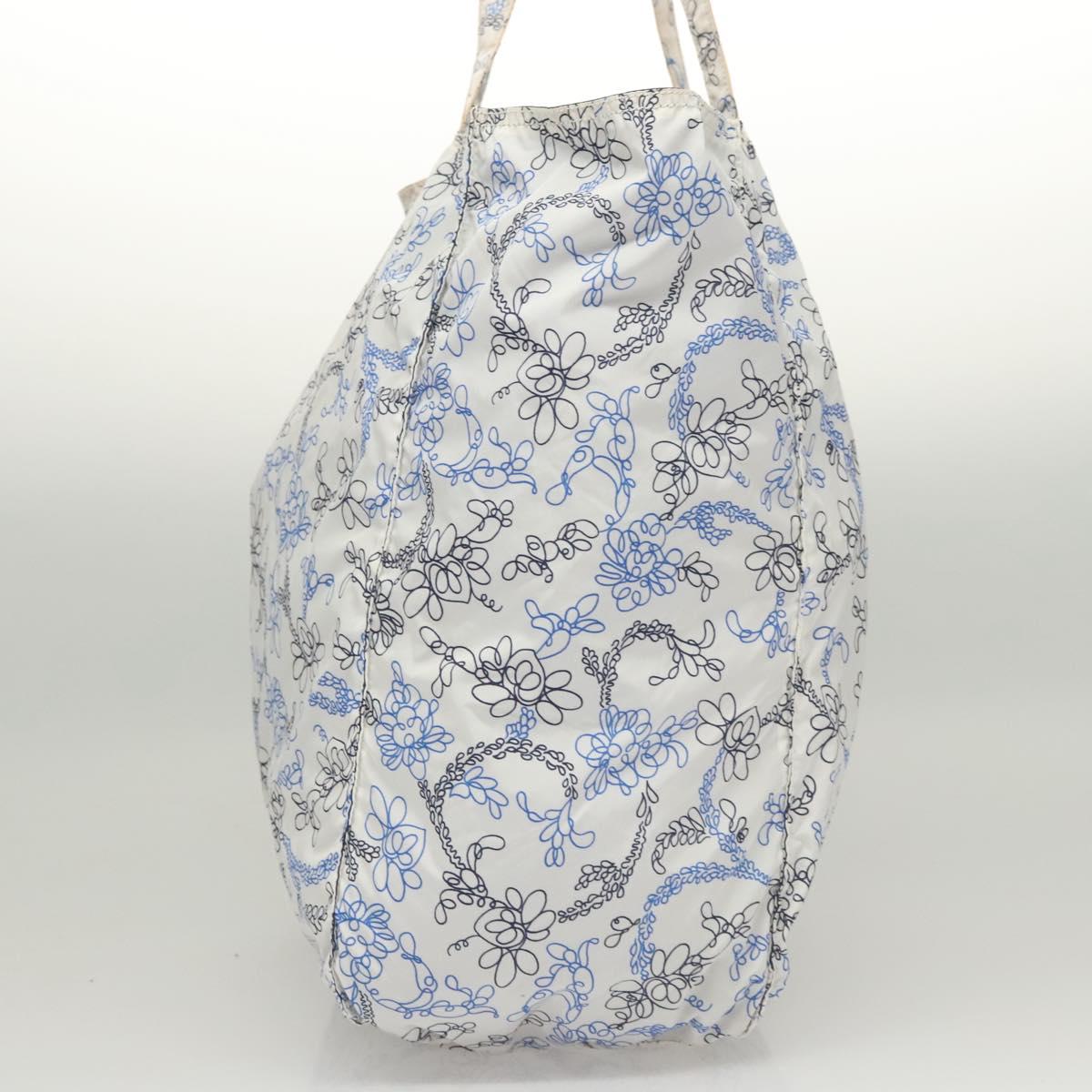 PRADA Tote Bag Nylon Light Blue Silver Auth BA1993