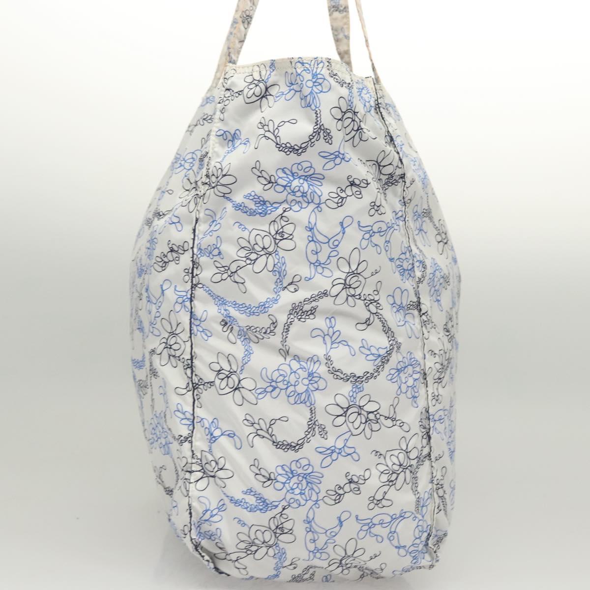 PRADA Tote Bag Nylon Light Blue Silver Auth BA1993