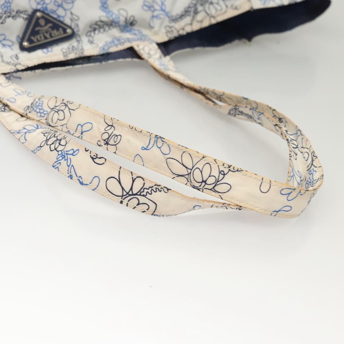 PRADA Tote Bag Nylon Light Blue Silver Auth BA1993