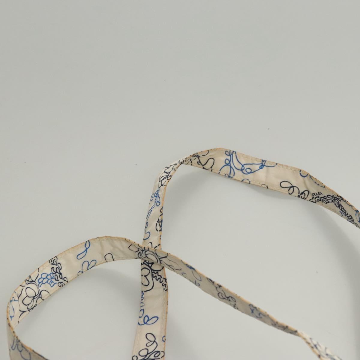 PRADA Tote Bag Nylon Light Blue Silver Auth BA1993