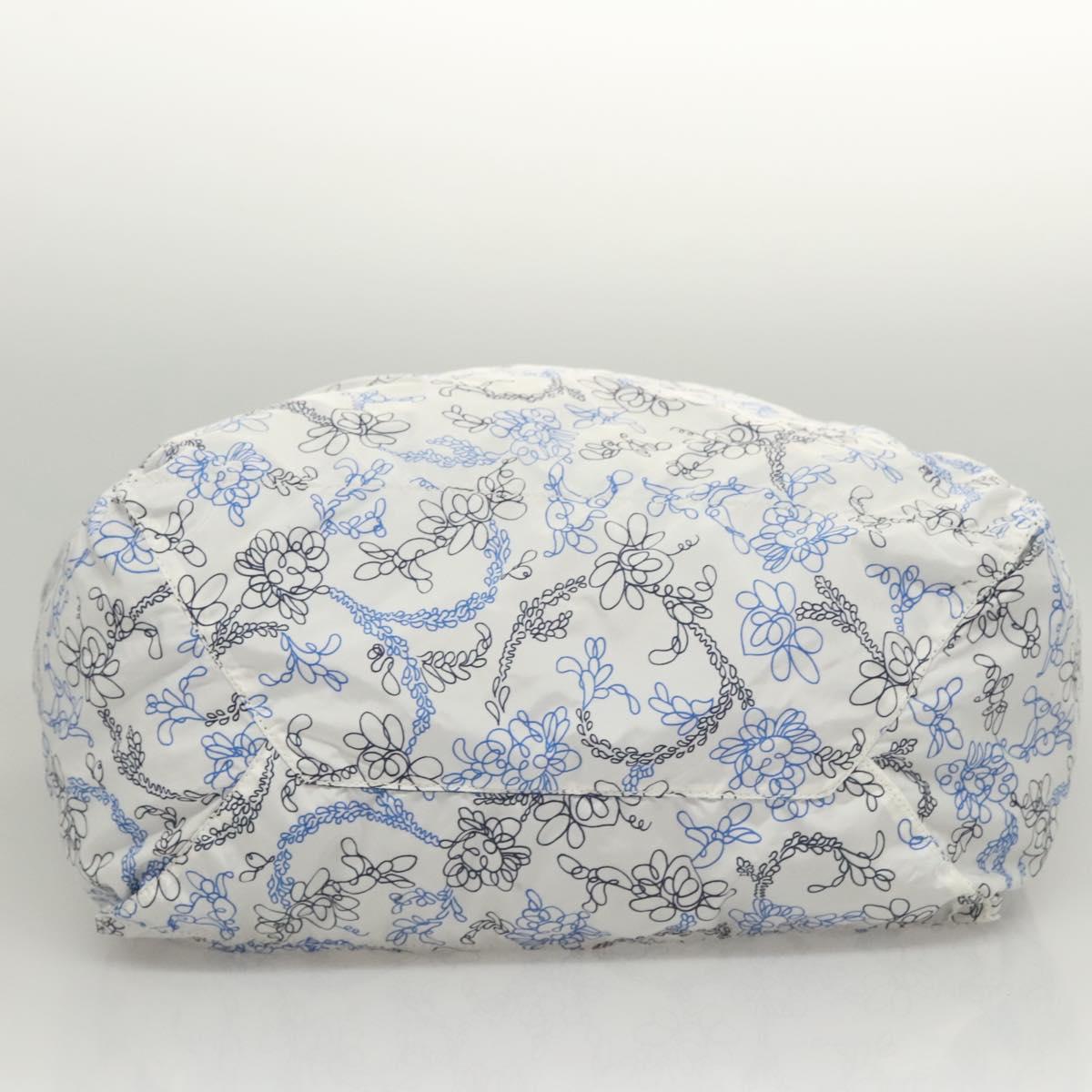 PRADA Tote Bag Nylon Light Blue Silver Auth BA1993