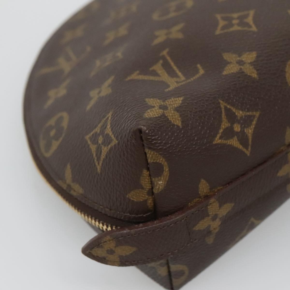 LOUIS VUITTON Monogram Trousse Demi Ronde Cosmetic Pouch M47520 LV Auth BA2009