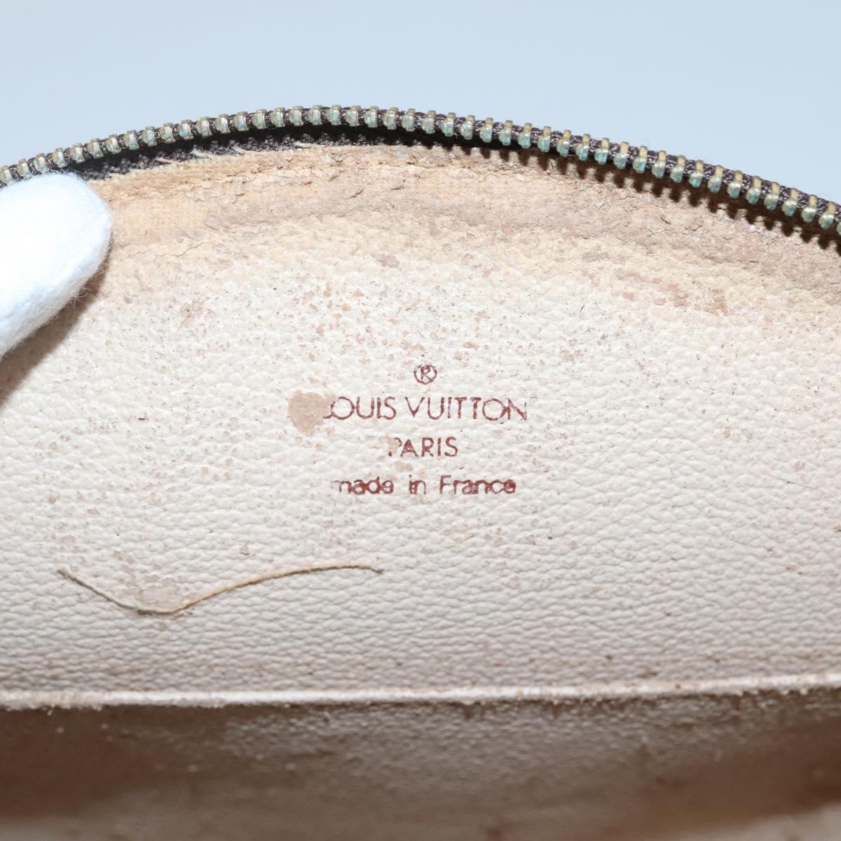 LOUIS VUITTON Monogram Trousse Demi Ronde Cosmetic Pouch M47520 LV Auth BA2009