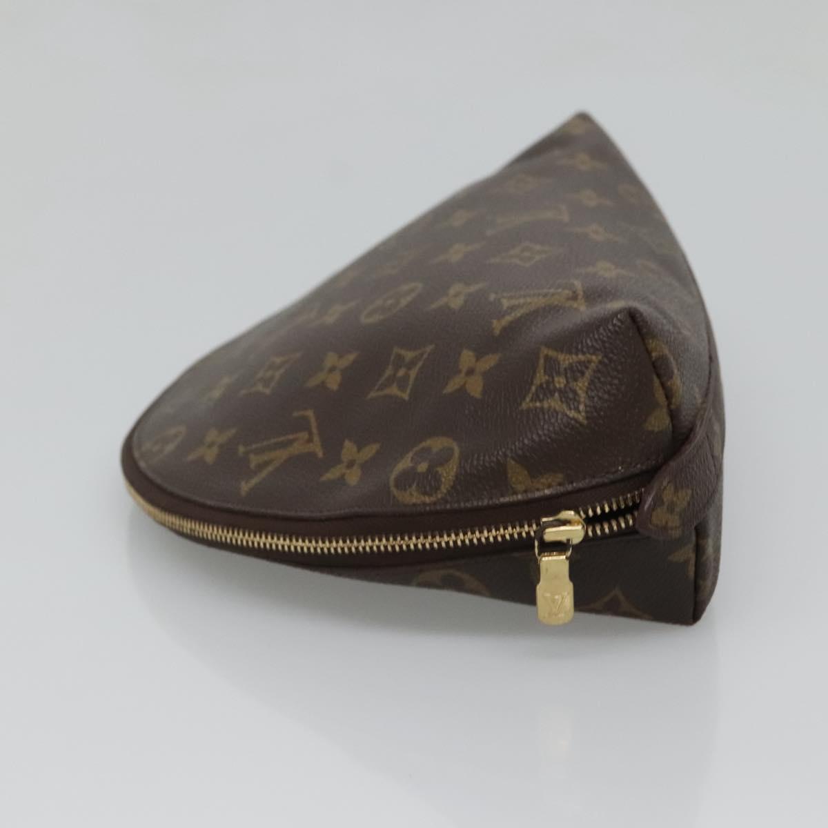 LOUIS VUITTON Monogram Trousse Demi Ronde Cosmetic Pouch M47520 LV Auth BA2009