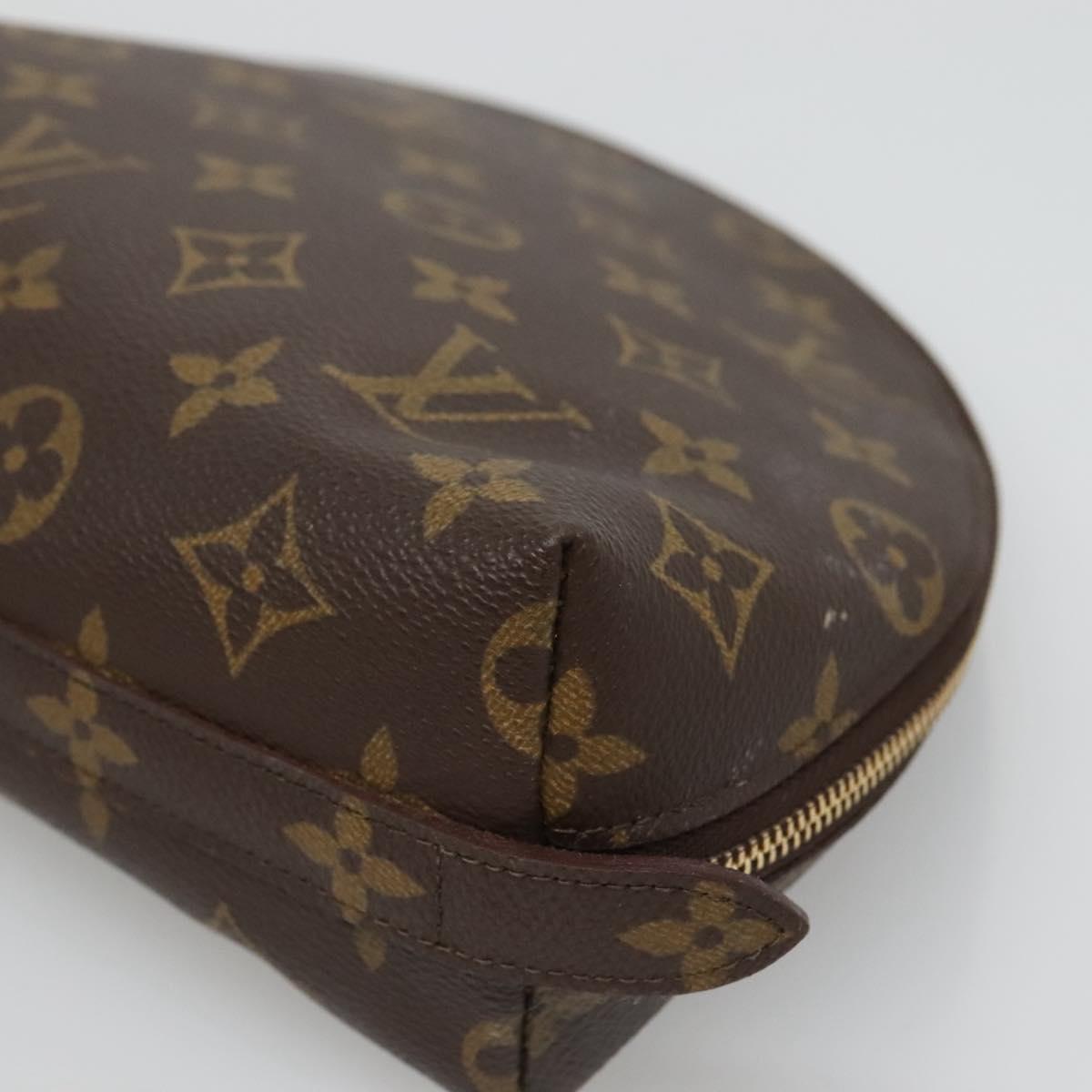LOUIS VUITTON Monogram Trousse Demi Ronde Cosmetic Pouch M47520 LV Auth BA2009