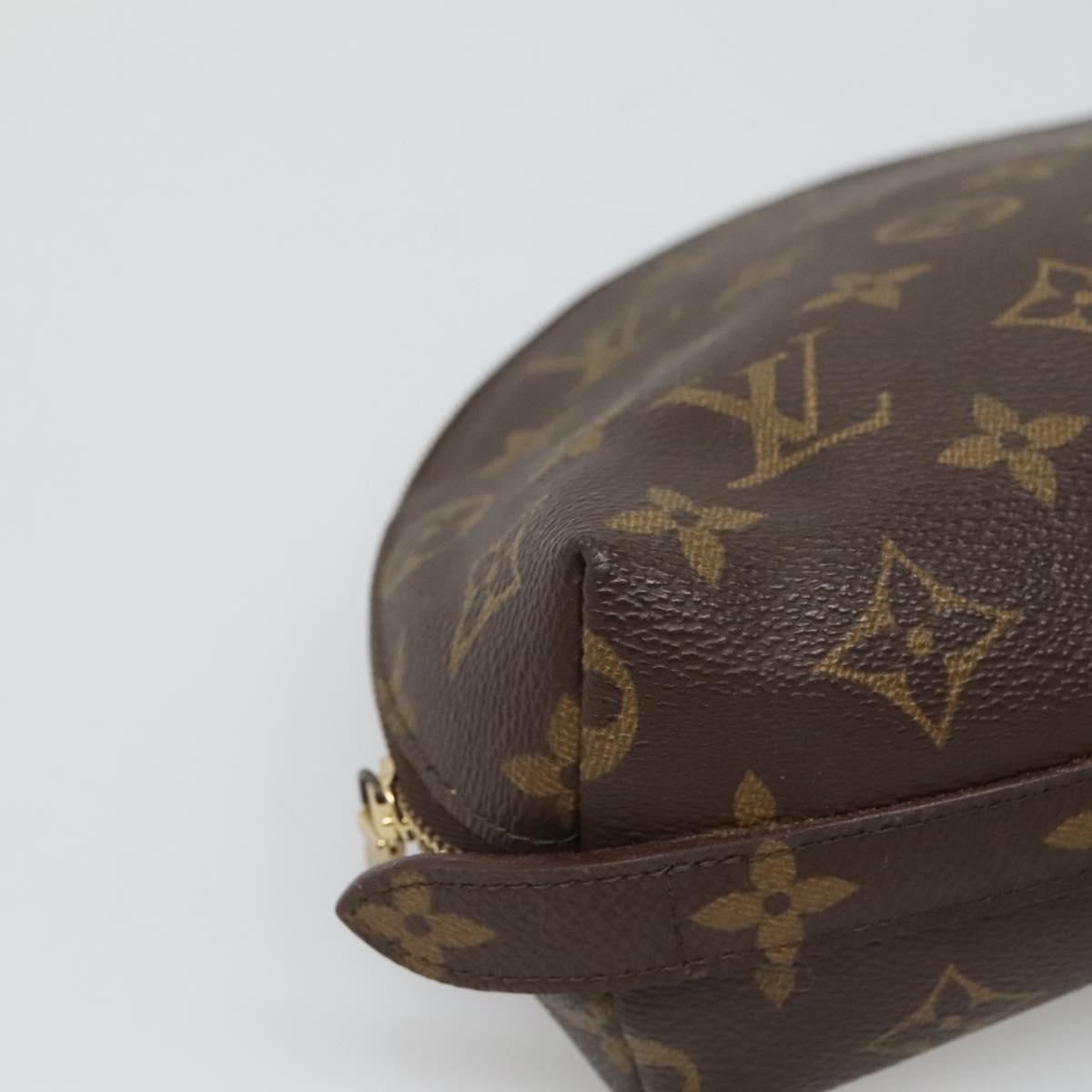 LOUIS VUITTON Monogram Trousse Demi Ronde Cosmetic Pouch M47520 LV Auth BA2009