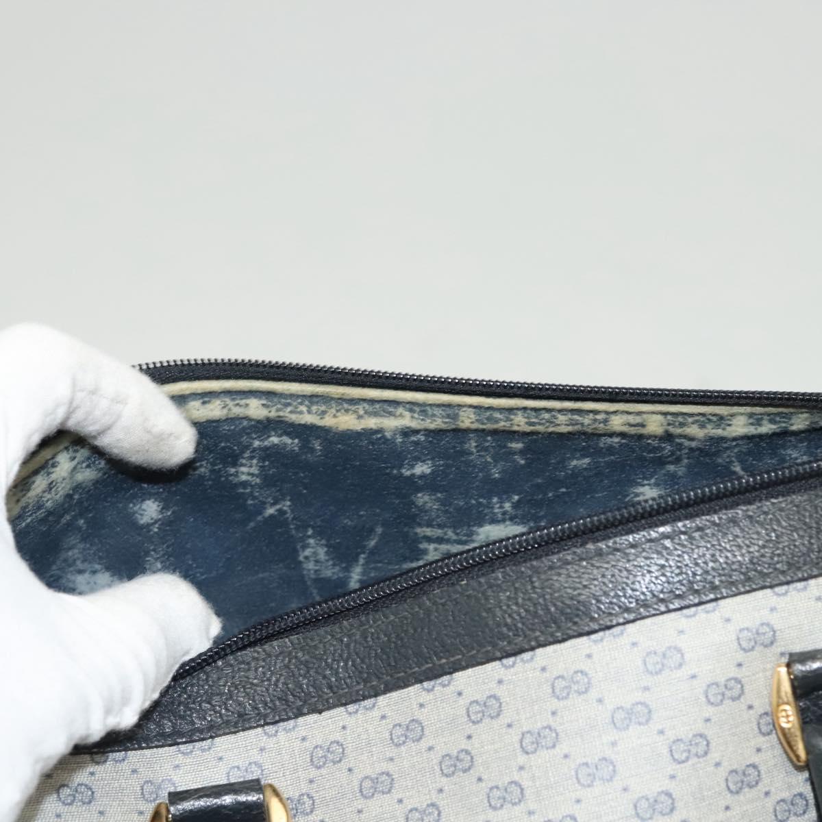 GUCCI Micro GG Supreme Sherry Line Bag PVC Navy Gold Red 40 02 007 Auth BA2011