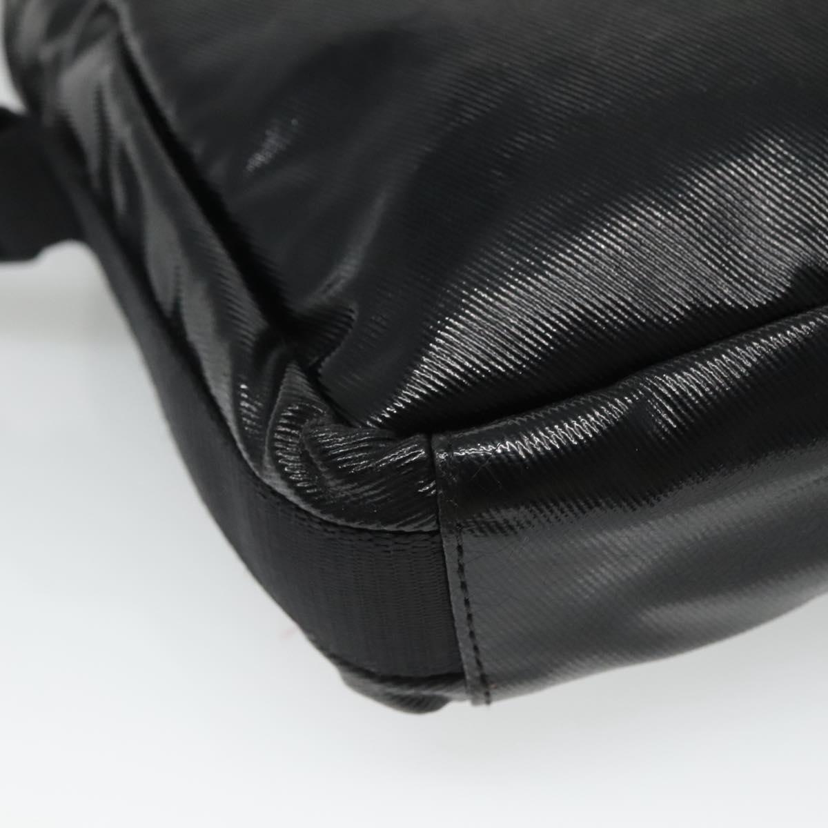 CHANEL Sports COCO Mark Shoulder Bag Coated Canvas Black CC Auth BA202