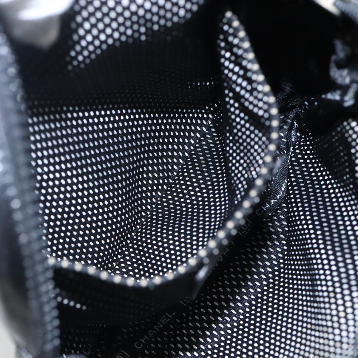 CHANEL Sports COCO Mark Shoulder Bag Coated Canvas Black CC Auth BA202