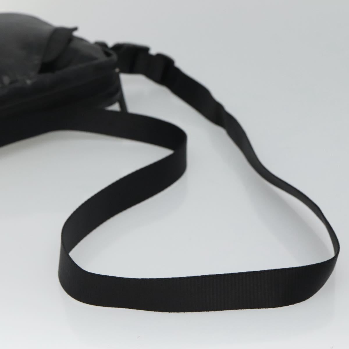 CHANEL Sports COCO Mark Shoulder Bag Coated Canvas Black CC Auth BA202