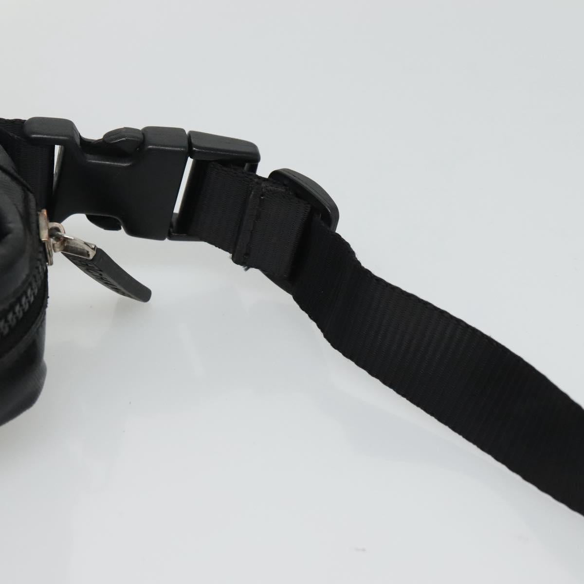 CHANEL Sports COCO Mark Shoulder Bag Coated Canvas Black CC Auth BA202