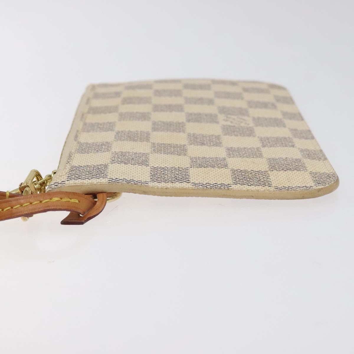 LOUIS VUITTON Damier Azur Neverfull PM Pouch Accessory Pouch LV Auth BA2020