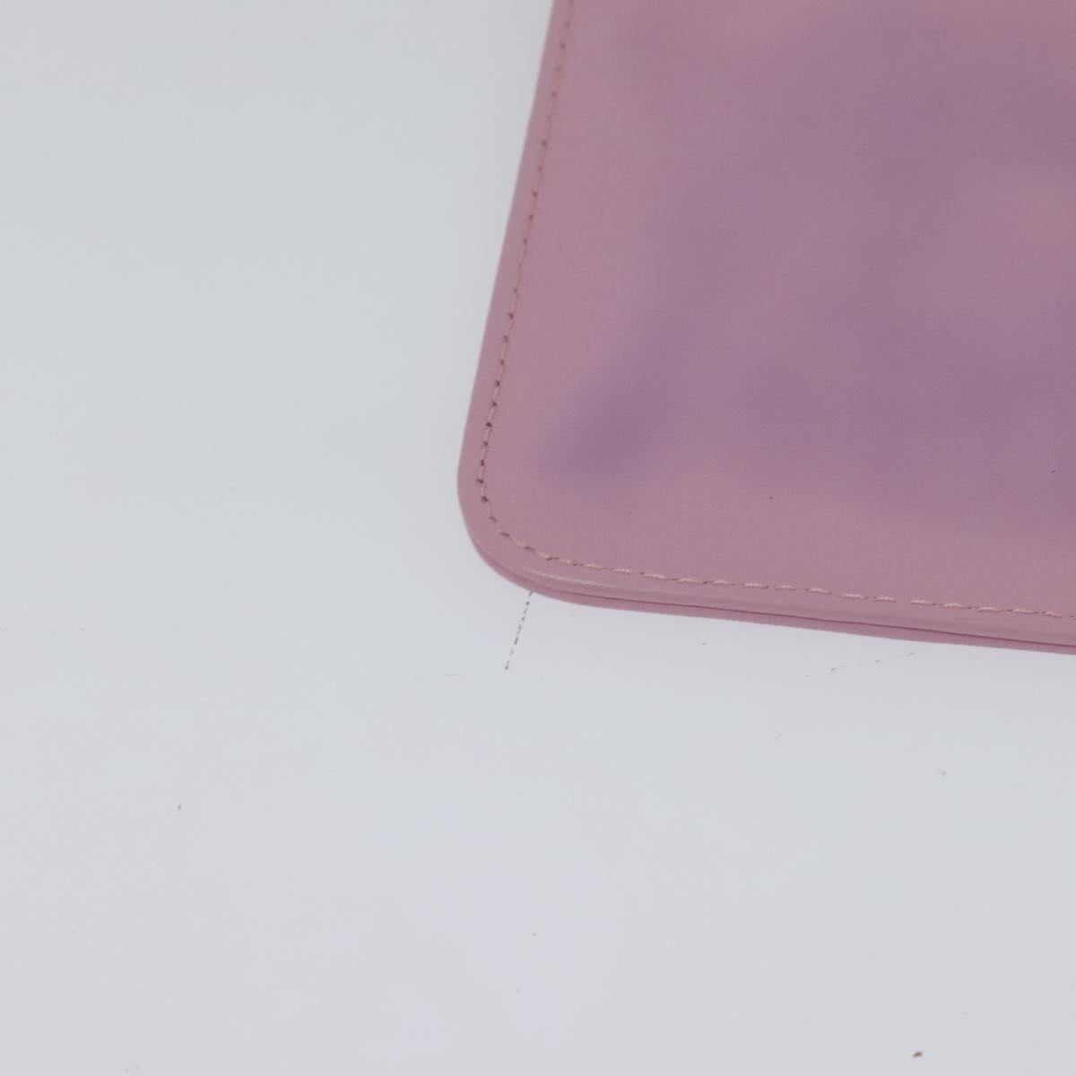 CHANEL Pouch Leather Pink CC Auth BA2026
