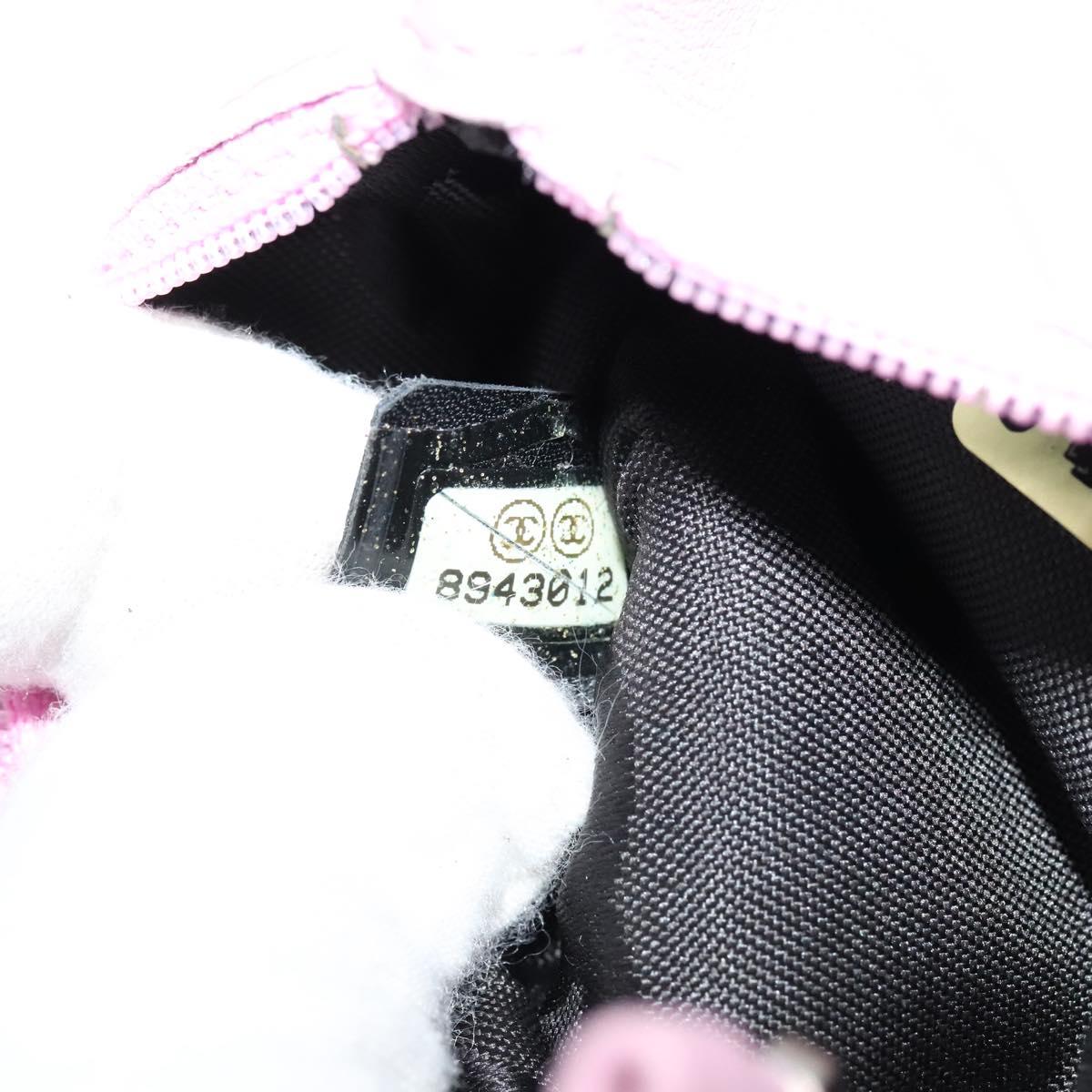 CHANEL Pouch Leather Pink CC Auth BA2026