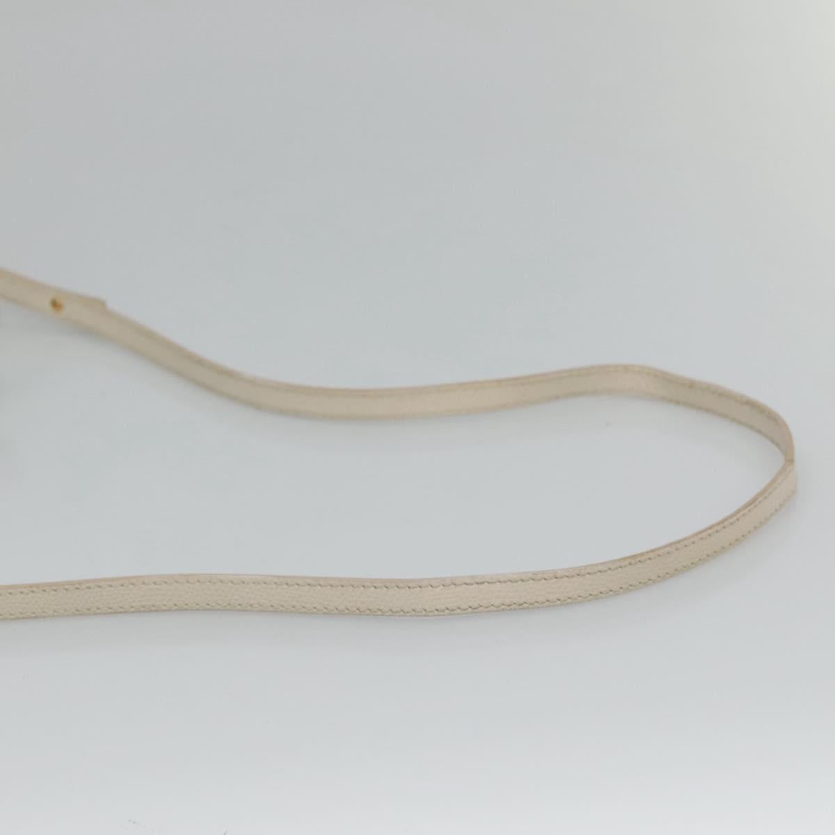 CELINE Hand Bag Leather 2way White Auth BA203